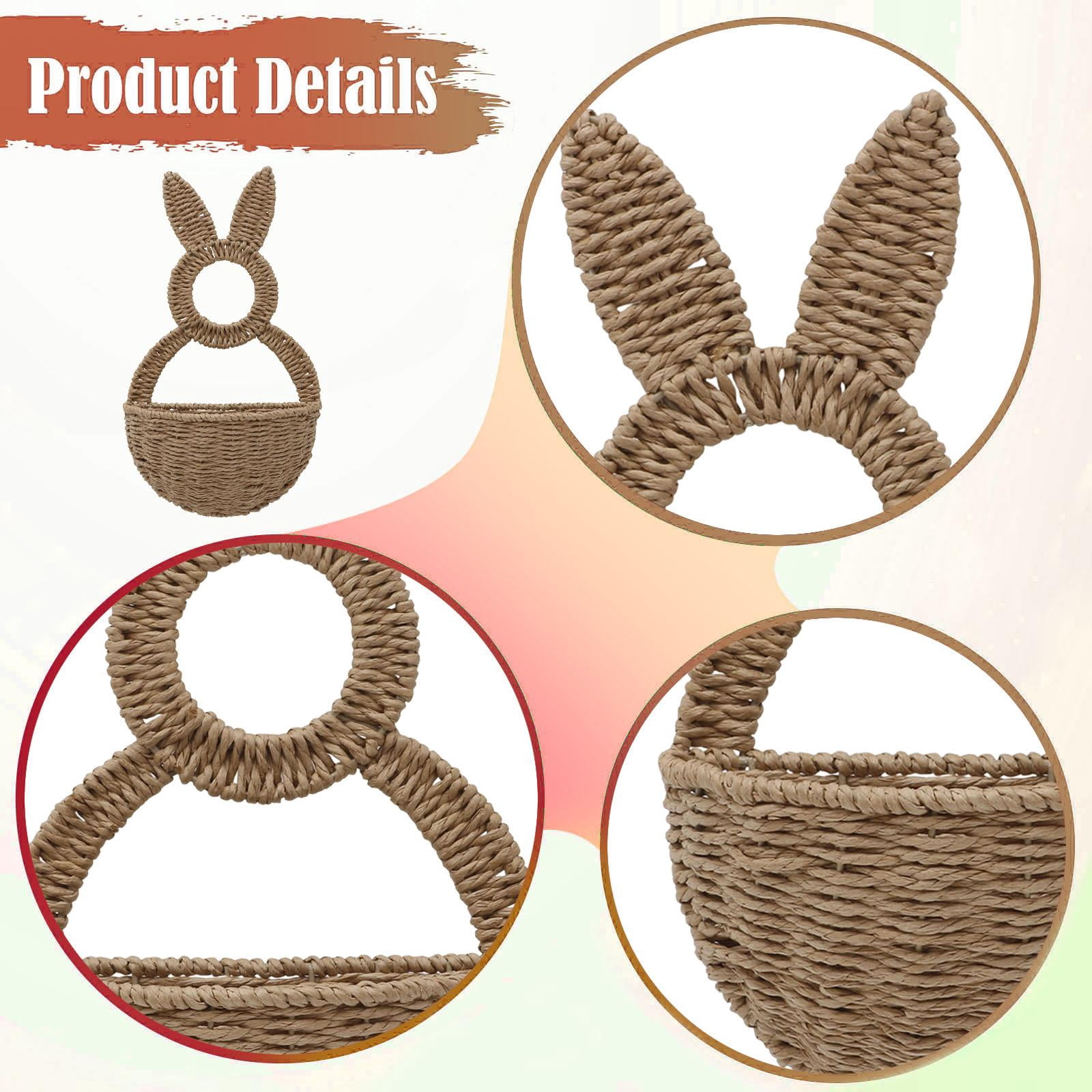 WLPZXP Easter Bunny Basket Cute Rabbit Basket for Indoor Outdoor Celebration Garden