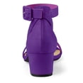 thumbnail image 3 of Sandalias de tacón Bajo Allegra K con correa de tobillo para Mujer Morado 37, 3 of 6