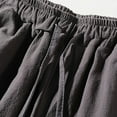 thumbnail image 4 of Two Piece Pants Sets Mens Two Piece Solid Cotton Linen 3/4 Sleeve V Neck Tops and Shorts Set, 4 of 10