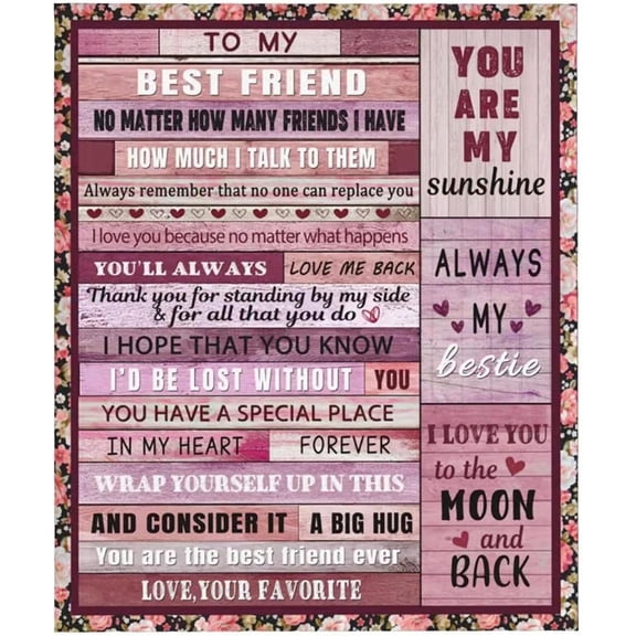 LHSHID Best Friend Throw Blanket Friendship Gifts for Women Friends Happy Birthday Best Friend Blankets for Her Thanksgiving Christmas Blanket Throw Soft 30"x40"