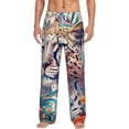 thumbnail image 2 of Lsque Vibrant Leopard In Flowers Print Men's Pajama Pants, Lounge Pant - Comfortable Home Wear,Elastic Waistband, Stylish Design-Small, 2 of 9