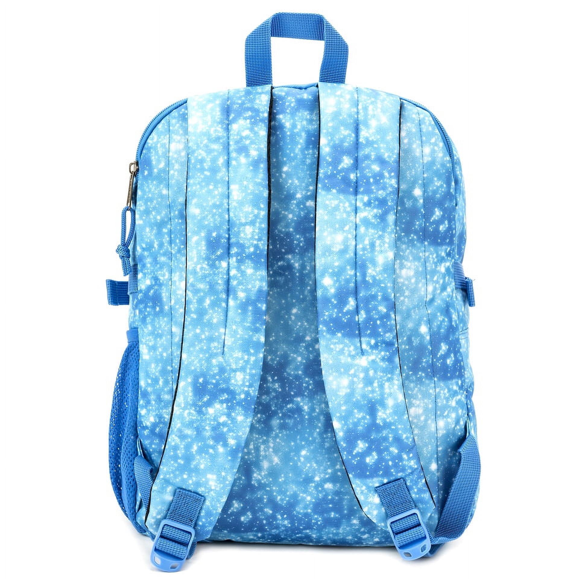 K-Cliffs Case 20pc Multi-Compartment School Backpack w/Laptop Sleeve, Bottle Holder, and Padded Shoulder Straps, Unisex, Ages; 8-Adult,  Royal Sparkle Dust