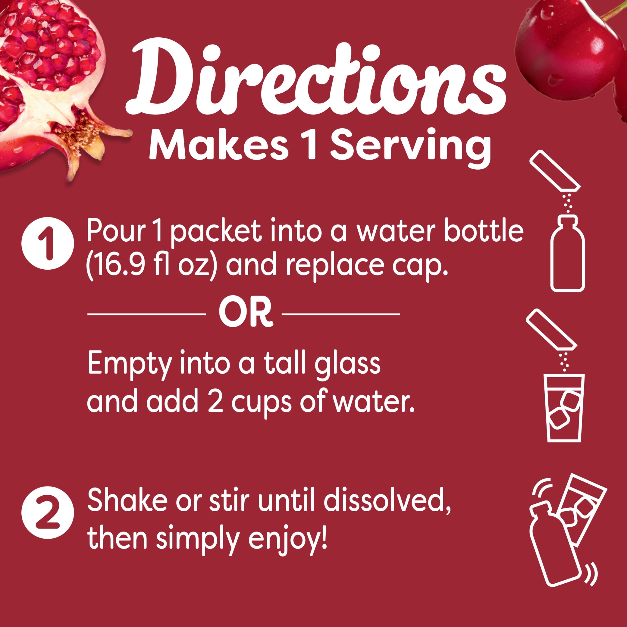 (4 pack) Crystal Light Drink Mix, 10 Packets, for Convenient On-the-Go Flavorful Hydration, Cherry Pomegranate natural flavor with other natural flavor, Zero Sugar, 1.1 oz