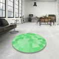 thumbnail image 3 of Ahgly Company Indoor Round Patterned Lime Mint Green Area Rugs, 7' Round, 3 of 6