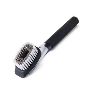 Soap Dispensing Dish Brush with Built-In Scraper