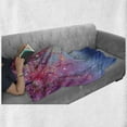 thumbnail image 6 of Flower Soft Flannel Fleece Blanket, Sakura Branches Hangs down from Tree Branch Dramatic Night Oriental Plant Image Art, Cozy Plush for Indoor and Outdoor Use, 50" x 70", Pink Blue, by Ambesonne, 6 of 6