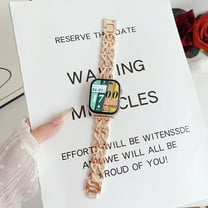 Bling Chain Bracelet Compatible for Apple Watch Band 42mm 44mm 45mm 49mm, Women Dressy Glitter Diamond Zinc Alloy Fashion Strap Bracelet for iWatch Ultra 2/1 Series 9 8 7 6 5 4 SE 3 2 1, Rosegold