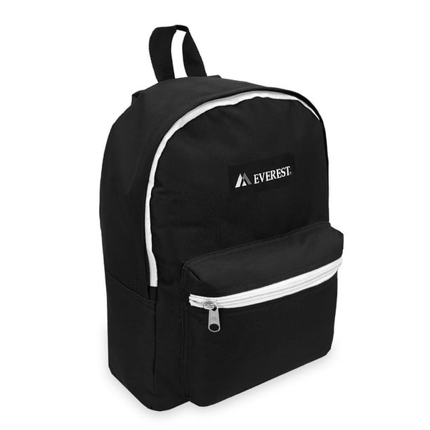 Everest 15 Basic Backpack Black White All Ages Unisex 1045K BK WHT Carrier and Shoulder Book Bag for School Work Sports and Travel Walmart Business