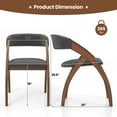 thumbnail image 3 of Gymax Dining Chair Set of 4 w/ Padded Cushion Curved Back Arched Rubber Wood Legs, 3 of 9