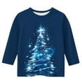 thumbnail image 4 of YUNAFFT Filles et Garçons Imprimé de Noël Manches 3/4 Chandail Décontracté à Enfiler Hauts Extensible Type Coton 2-12 Ans, 4 of 5
