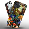 thumbnail image 3 of Punmada Compatible with iPhone 15 Matte Case For Girl Boy Full Body Protective Hard Shell Esthetics Pattern Stained Glass Mushrooms Butterfly Dragonfly, 3 of 7
