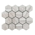 thumbnail image 3 of The Tile Life Stately Hex Pearl Attraction Porcelain Hexagon Mosaic Tile - 11 x 14 in. - Polished - 6-Piece - Floor, Wall & Backsplash, 3 of 13