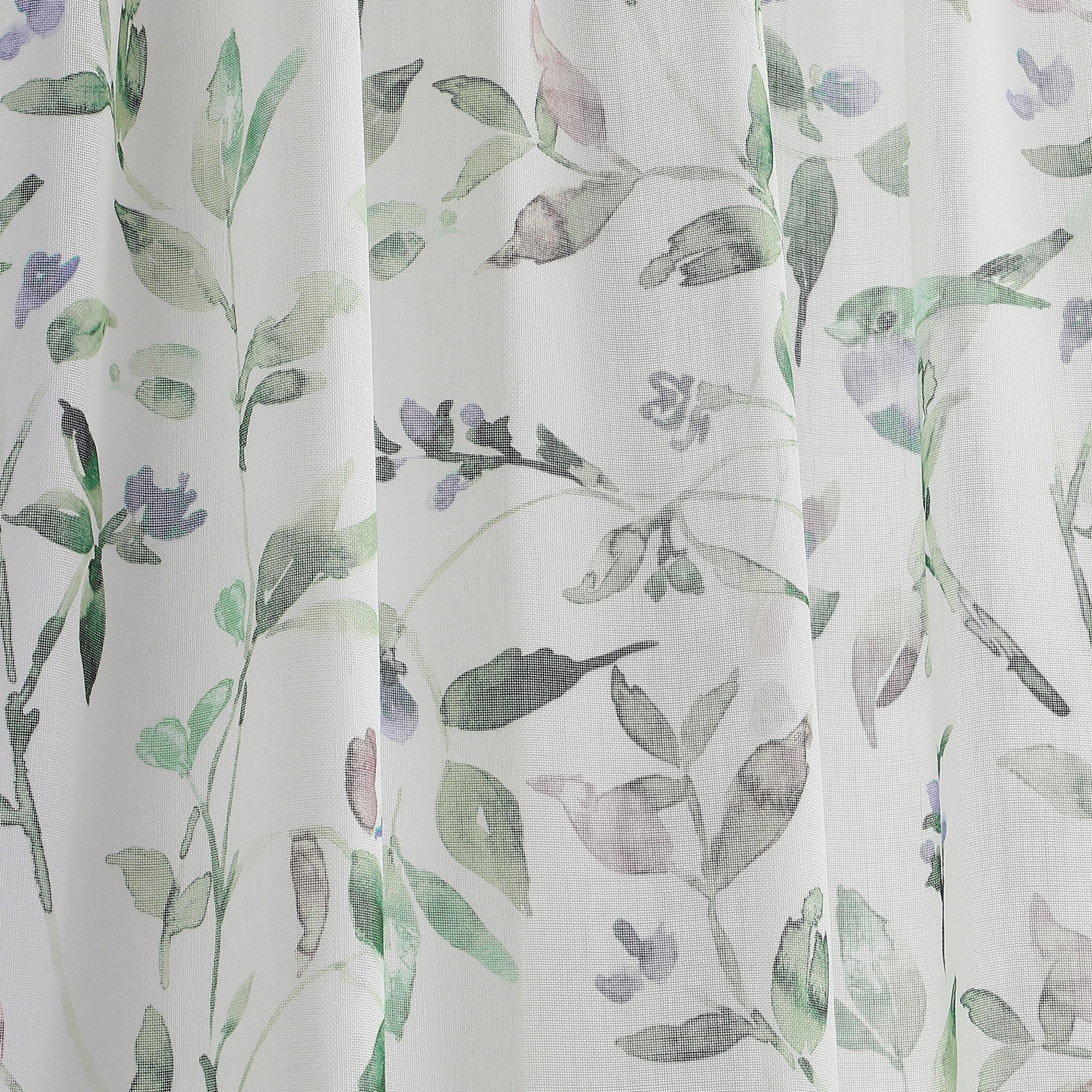 Martha Stewart Kensington Garden Print Curtain Panel Pair, Forest Green, Pole Top, Light Filtering, Indoor, Adult, 2 Piece Set, 37"x 84"