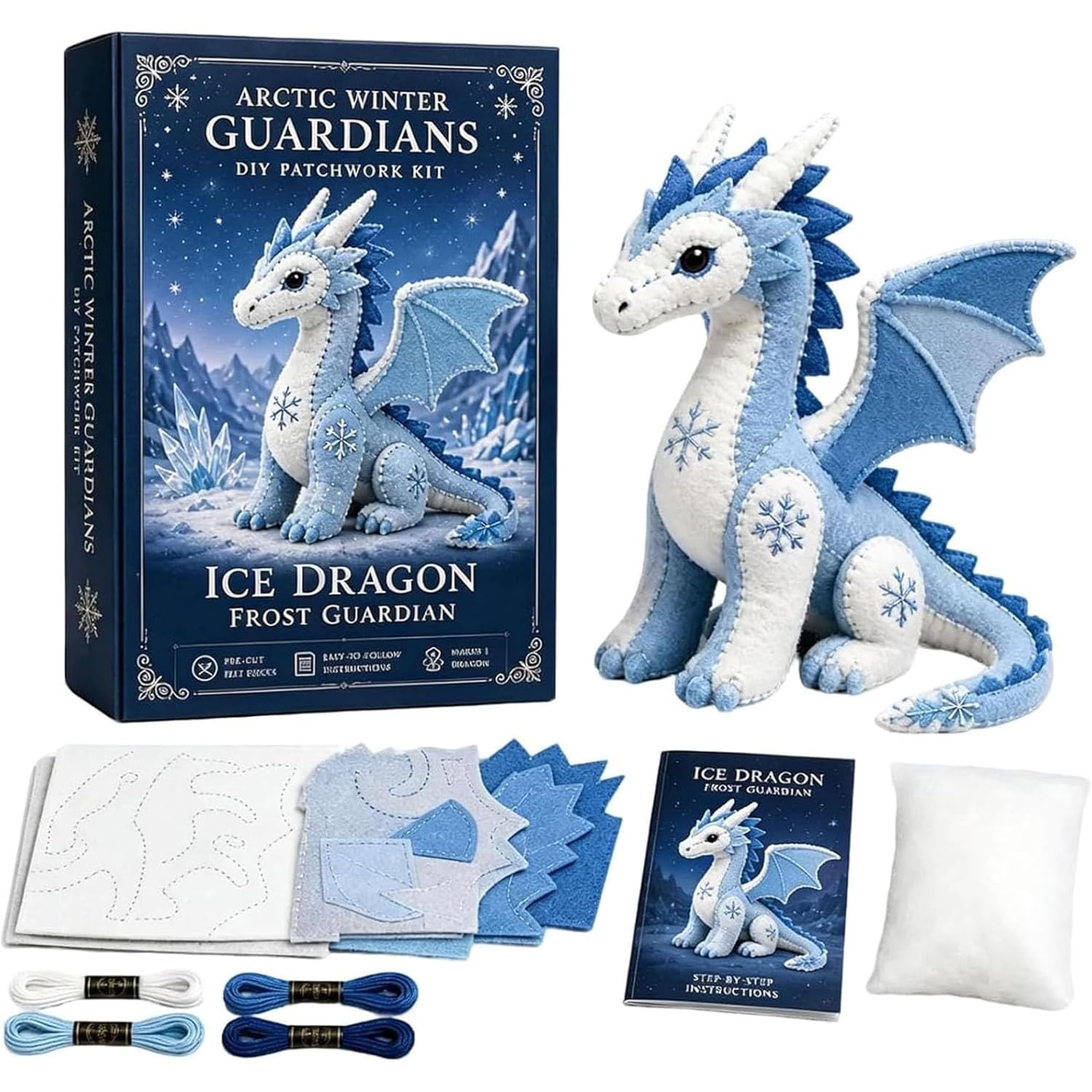 Arctic Winter Guardians DIY Patchwork Kit DIY 3D Plush Animal Patchwork Set Fun Adult Creative Hobby.