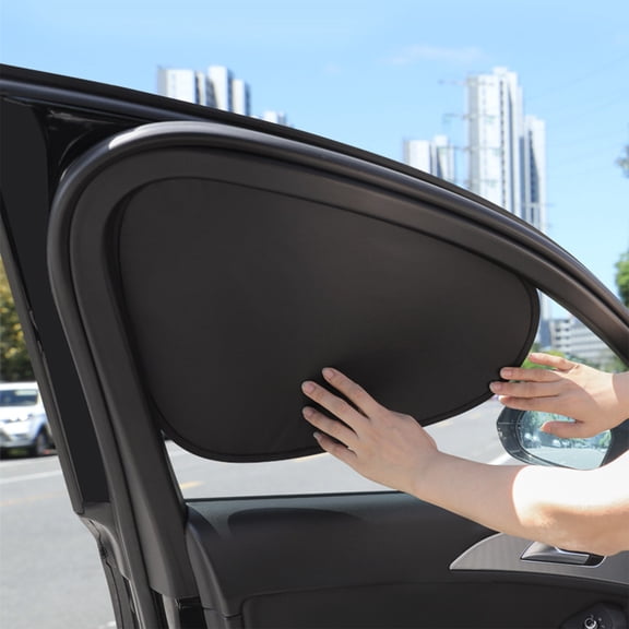 PATLOLLAV 2 Pcs Full-Coverage Static Cling Car Window Sunshade - Non-Transparent Polyester Film for UV/Glare Blocking Universal Side Window Shield