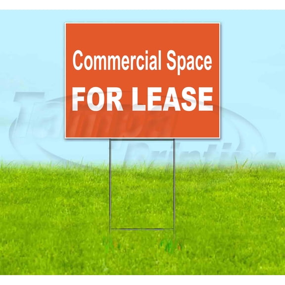 Commercial Space For Lease (18" x 24") Yard Sign, Includes Metal Step Stake