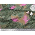 thumbnail image 3 of Soimoi Moss Georgette Fabric Floral & Leaves Tropical Print Sewing Fabric Yard 42 Inch Wide, 3 of 3