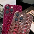 thumbnail image 3 of Compatible with iPhone 14 Pro Max Case for Women 3D Luxury Woven Grid Pattern Desgin Plating Phone Case Camera Protection Shockproof Phone Case for iPhone 14 Pro Max 6.7" - Rose Gold, 3 of 14