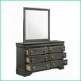 thumbnail image 4 of Dressers | Modern 6-Drawer Wood Dresser (Dresser Only) with Red Velvet-Lined Top Drawers | Metallic Gray | Wood, 4 of 5