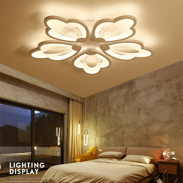 Wreedheid Een evenement Boos SINGES Dimmable LED Ceiling Light Modern Metal Acrylic with Remote Control  Flush Mount Ceiling Lamp Living Room Chandelier Chic Kitchen Hanging Lamp  Bedroom Painted Finish Pendant Lighting(27.5inch) - Walmart.com