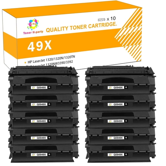 Colorich 10-Pack Toner Cartridge for 49X Q5949X Work with 1160 1320 1320n 3390 3392 P2015n P2014 M2727nf MFP Printer Ink (Black)