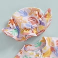thumbnail image 4 of 12-24 M Toddler Girl Swimsuit Summer Floral Print Zipper Rash Guard Swimsuit With Matching Cap For Baby Girls Beachwear, 4 of 7