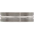 thumbnail image 5 of Titanium Edward Mirell Brush&Polished Textured Lines 7mm Band (Size 7) Made In United States emr147-7, 5 of 6
