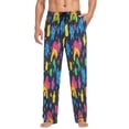 thumbnail image 4 of Rainbow and Koala Men's Lightweight Pajama Bottoms Stretch Elastic Waist Side Pockets Spring Fall, 4 of 7