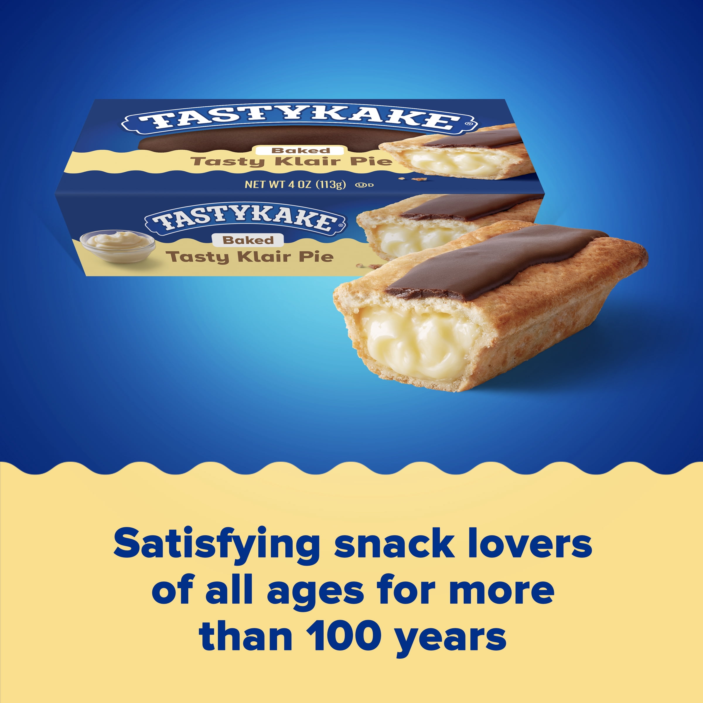 Tastykake Baked Tasty Klair, Chocolate Iced Pie, 4 ounces