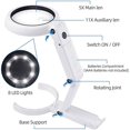 thumbnail image 3 of Handheld Illuminated Magnifying Glass on Stand, 5X 11X Table Magnifying Glass with Foldable Stand, Table Magnifying Glass with 8 LED Light, for Reading, Soldering, Crafts, Repair, 3 of 5