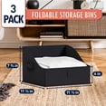 thumbnail image 6 of Ornavo Home 3 Pack Collapsible Trapezoid Large Storage Bins, Foldable Fabric Shelf Storage Basket Closet Organizer and Large Storage Box for Clothes with Handles, Black, 6 of 7