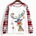 thumbnail image 4 of Sudaderas Navideñas de Cuello Redondo Para Mujer, Sudaderas Con Capucha de Manga Larga, Estampado Informal, Tops Holgados Con Cordón Y Bolsillos Odeerbi ODB193348, 4 of 5