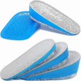 thumbnail image 1 of Pair of 2 Blue Self-Adhesive Height-Enhancing Insoles for Men and Women with Shock Absorption, 1 of 5