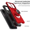 thumbnail image 3 of RIHJIN-for BLU View 5 Pro Phone Case with Tempered Glass Screen Protector,Dual Layer Shockproof Protection Case,with Ring Kickstand (Red), 3 of 4