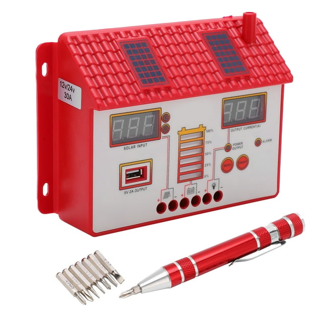 Controlador solar automático, regulador solar solar en forma de casa de 12 V/24 V, controlador solar LED, el mejor de su clase