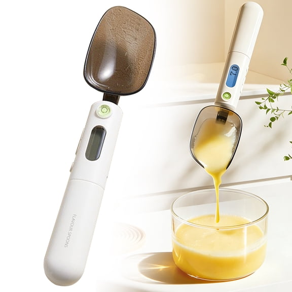 High-Precision Digital Spoon Scale for Baby Formula Food, Rechargeable Gram Scale with 2 Interchangeable Heads, 500g/0.1g Accuracy for Cooking Baking, Type-C, 40ml 70ml, By Preplabs