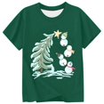 thumbnail image 4 of Bainana Christmas T Shirts For Girls Santa Tree Snowman Print Short Sleeve Tees Regular Fit Theme Party Tops Clothes, 4 of 4