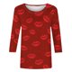 thumbnail image 4 of Camisetas Casuales de las Mujeres 3/4 Manga Cuello Redondo Impreso Blusa Imitación Estante Tela, Camiseta de Moda Superior para el Hogar Diario Y Desgaste Casual Todo el Año, 4 of 9
