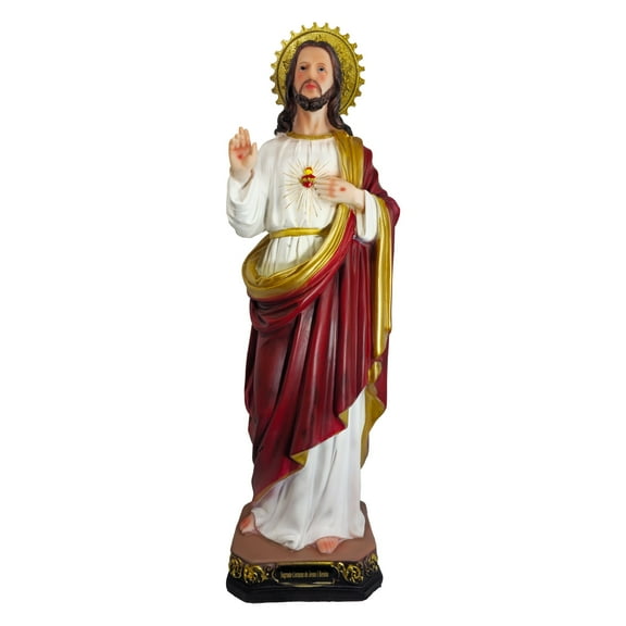 MrcjSales – Sacred Heart Of Jesus Statue | Inspiring Religious Decor In 24" inches | Durable Resin | Ideal For Churches, Homes, Gifts
