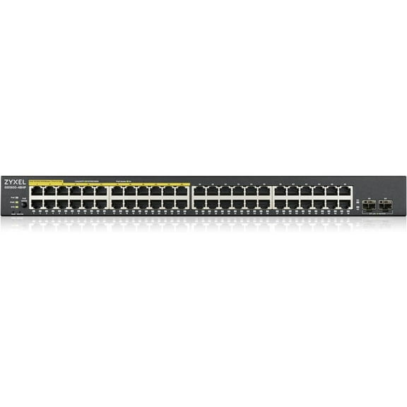 Zyxel GS1900-48HPV2 48-Port GbE Smart Managed PoE Switch with GbE Uplink