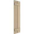 thumbnail image 4 of Ekena Millwork 11 1/2"W x 42"H Rustic Two Board Spaced Board-n-Batten Knotty Pine Faux Wood Shutters (Per Pair), Primed Tan, 4 of 12
