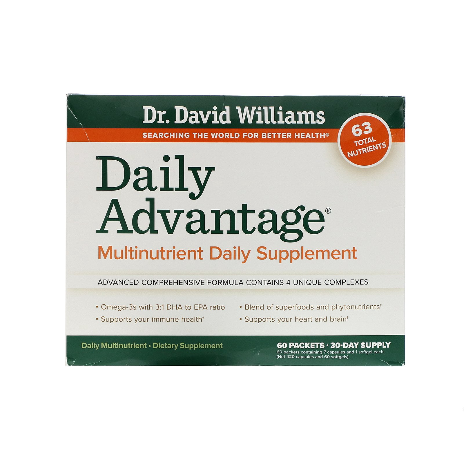 Dr williams daily advantage multinutrient daily supplement 60
