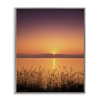 Stupell Industries Deep Orange Sunset Landscape Photography Gray Framed Art Print Wall Art, 16 x 20