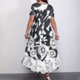 thumbnail image 2 of Ruimatai Robe Décontractée Grande Taille pour Femmes Manches Courtes Col Rond Été Fluide Confortable Élégante Imprimée Plage Fête T-Shirt Robe, 2 of 5