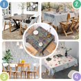 thumbnail image 4 of Brown Traditional Tile Pattern Square Tablecloth,Waterproof Square Table Cover,Wipeable Spillproof Washable Table Cover for Home Kitchen Party Decor 60"x60"(152x152cm), 4 of 6
