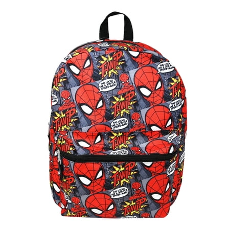 Spider-Man Boys Marvel Backpack 16 Superhero All-over Print w/ Front Pocket
