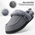 thumbnail image 4 of CHICVOMEY Unisex Fuzzy Memory Foam Slippers Moccasin Style Women Slip-On Winter House Shoes Indoor & Outdoor Comfy Slippers, 4 of 8