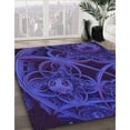 thumbnail image 3 of Ahgly Company Machine Washable Indoor Square Transitional Midnight Blue Area Rugs, 4' Square, 3 of 7