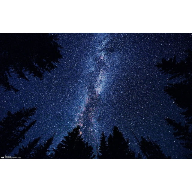 Milky Way At Night Wall Poster, 14.725" x 22.375" Framed