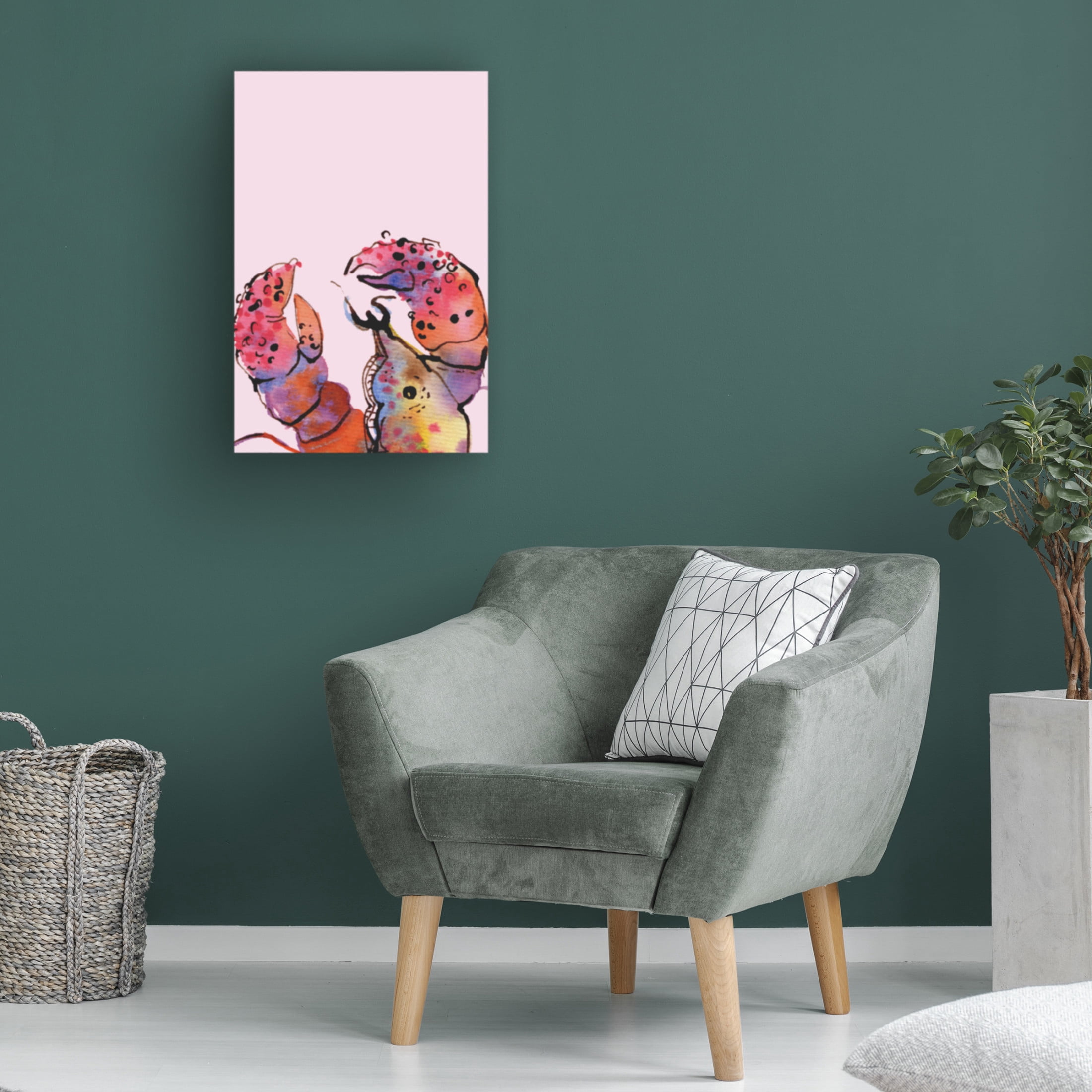 Trademark Fine Art Ania Zwara Lobster On Pink Canvas Wall Art